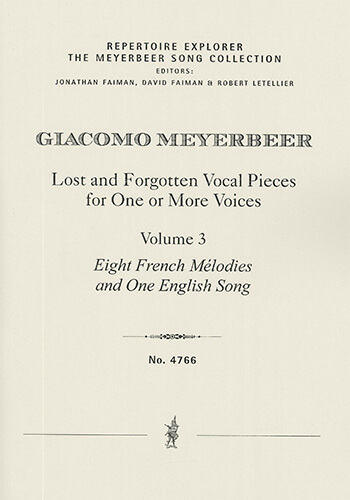 Lost and Forgotten Vocal Pieces Vol.3: Eight French Mélodies and One English Song  for One or More Voices and Instruments  Performance Score
