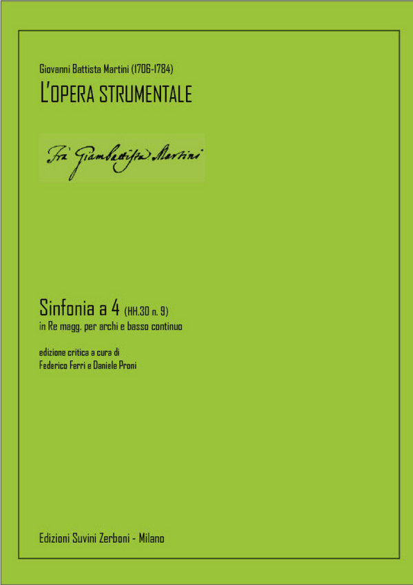 Sinfonia a 4 (HH.30 n. 9)  Strings and Basso continuo  Score