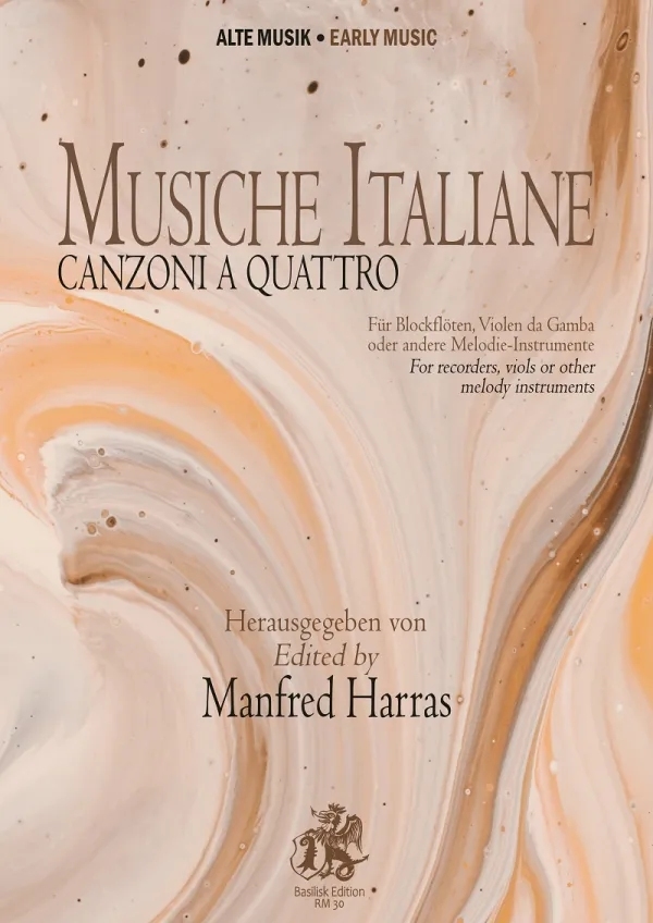 Musiche Italiane - Canzoni a Quattro  für Blockflöten, Violen da Gamba, andere Instrumente  Partitur und Stimmen