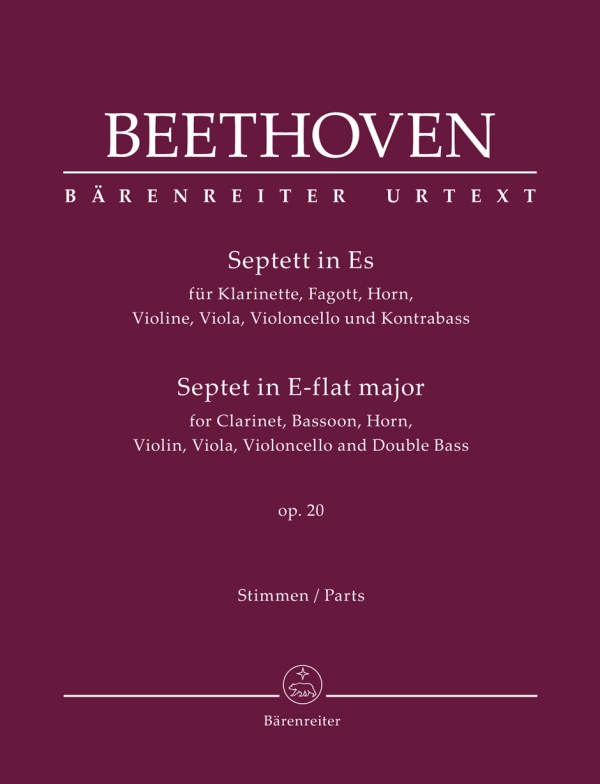 Septett in Es op.20&nbsp;&nbsp;für Klarinette, Fagott, Horn, Violine, Viola, Violoncello und Kontrabass&nbsp;&nbsp;Stimmen