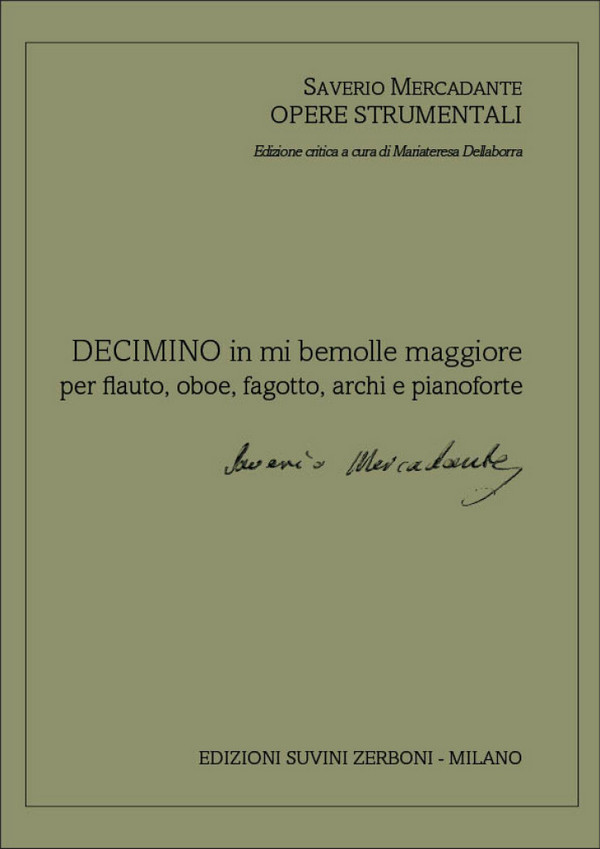 Decimino in mi bemolle maggiore  Flute, Oboe, Bassoon, Strings and Piano  Score