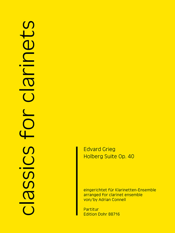 Holberg-Suite op. 40 (für Klarinetten-Ensemble)&nbsp;&nbsp;Klarinette-Ensemble&nbsp;&nbsp;Partitur