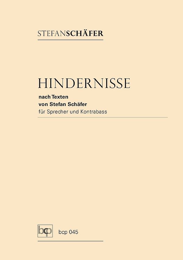 Hindernisse  für Stimme und Kontrabass  Spielpartitur