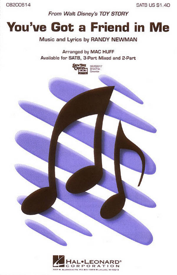 You've Got a Friend in Me&nbsp;&nbsp;SATB and Piano&nbsp;&nbsp;Chorpartitur