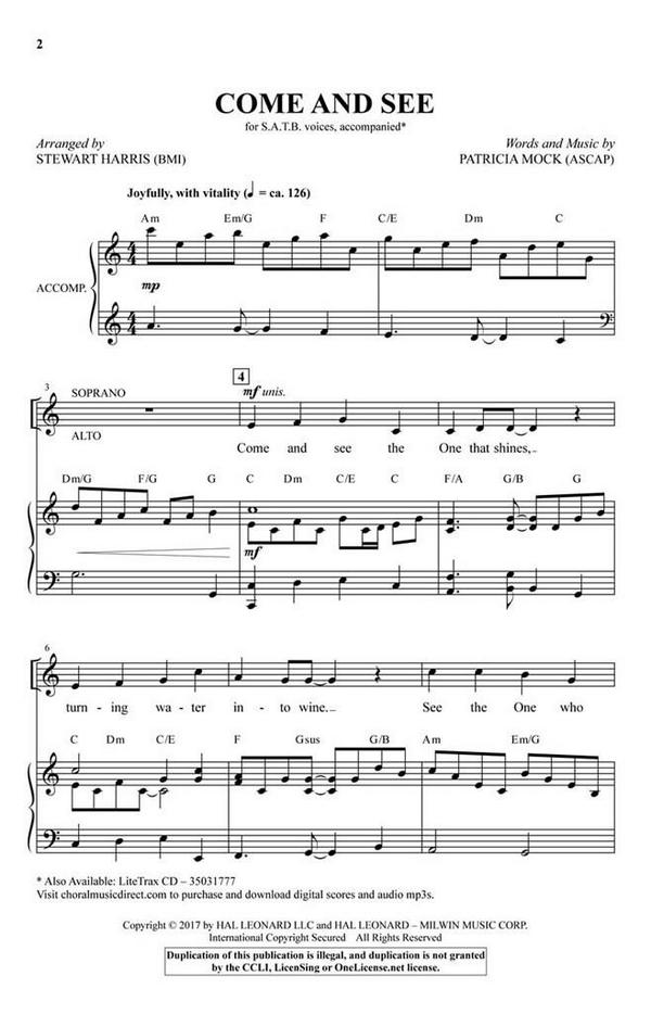 Come and See&nbsp;&nbsp;SATB&nbsp;&nbsp;Chorpartitur