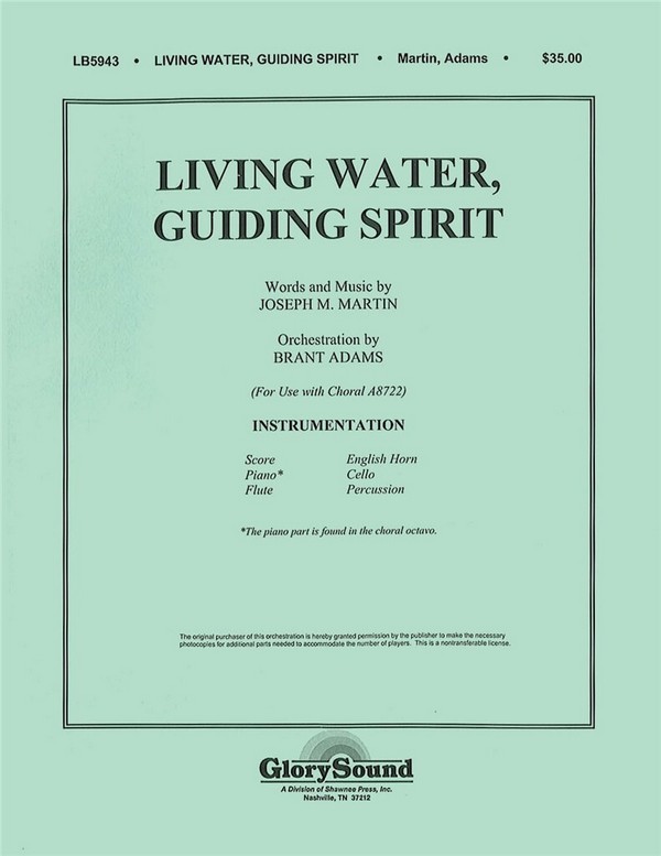 Living Water, Guiding Spirit&nbsp;&nbsp;Orchestra&nbsp;&nbsp;Partitur + Stimmen