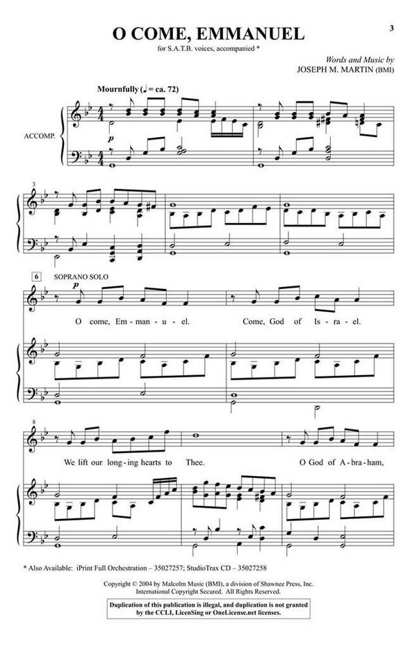 O Come, Emmanuel (from The Voices of Christmas)&nbsp;&nbsp;SATB&nbsp;&nbsp;Chorpartitur