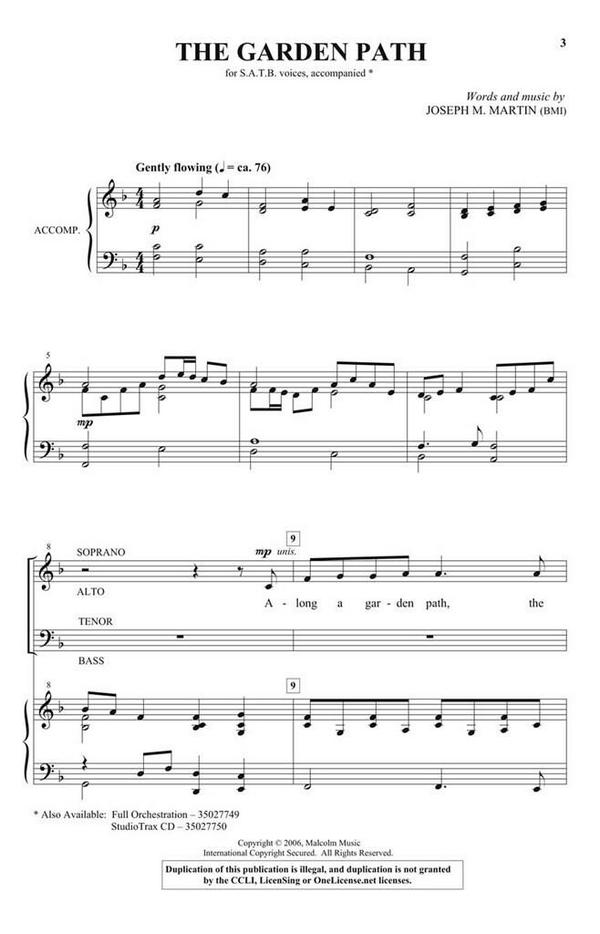 The Garden Path&nbsp;&nbsp;SATB&nbsp;&nbsp;Chorpartitur