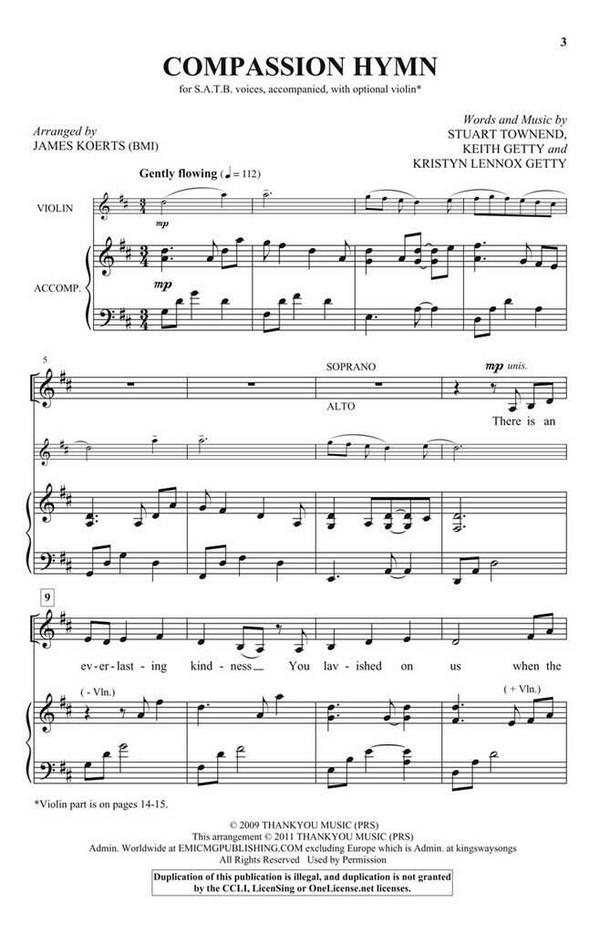 Compassion Hymn&nbsp;&nbsp;SATB&nbsp;&nbsp;Chorpartitur