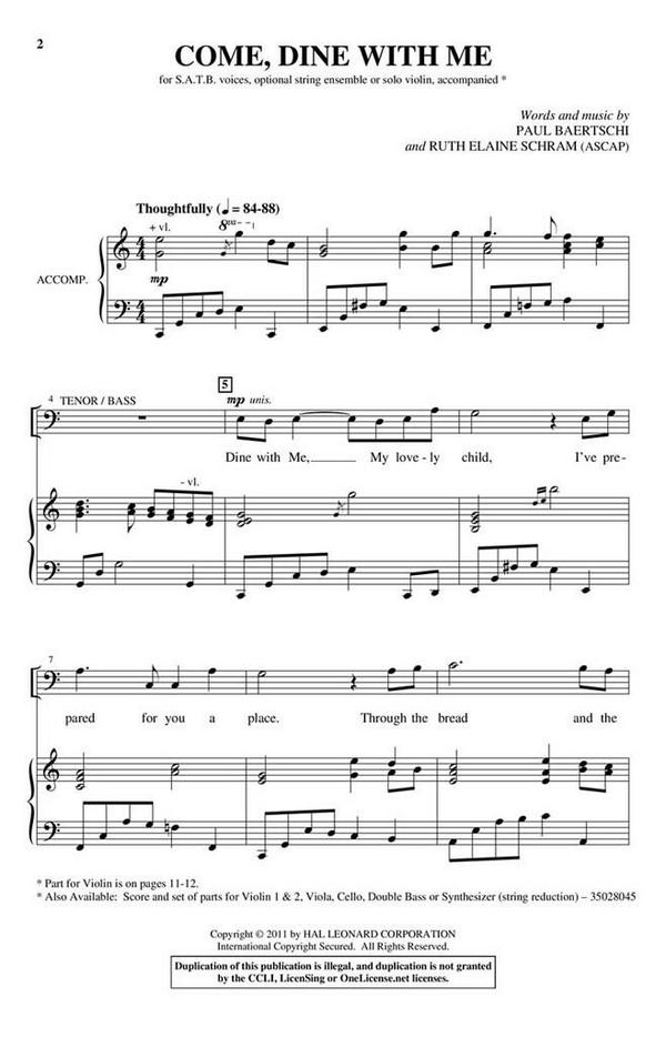 Come, Dine With Me&nbsp;&nbsp;SATB&nbsp;&nbsp;Chorpartitur