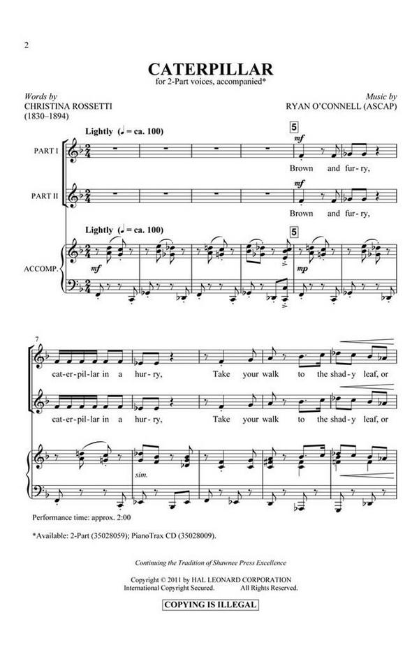 Caterpillar&nbsp;&nbsp;2-Part Choir&nbsp;&nbsp;Chorpartitur