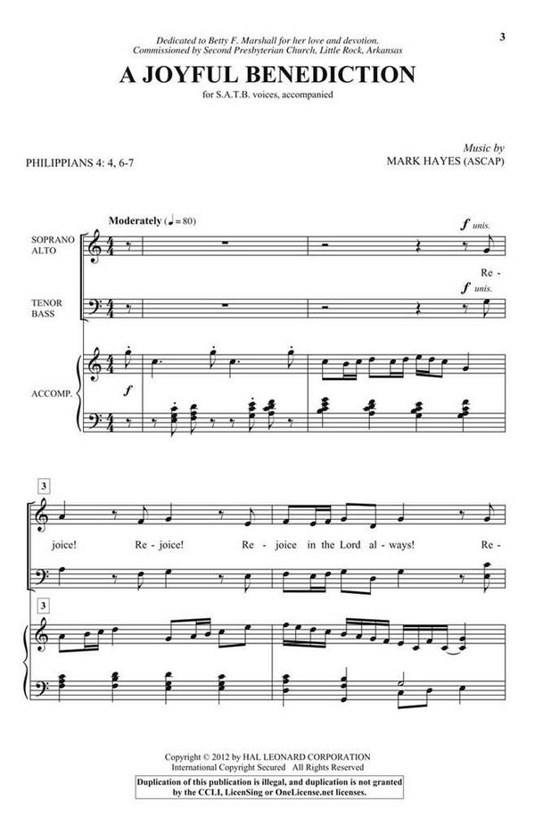 A Joyful Benediction  SATB  Chorpartitur