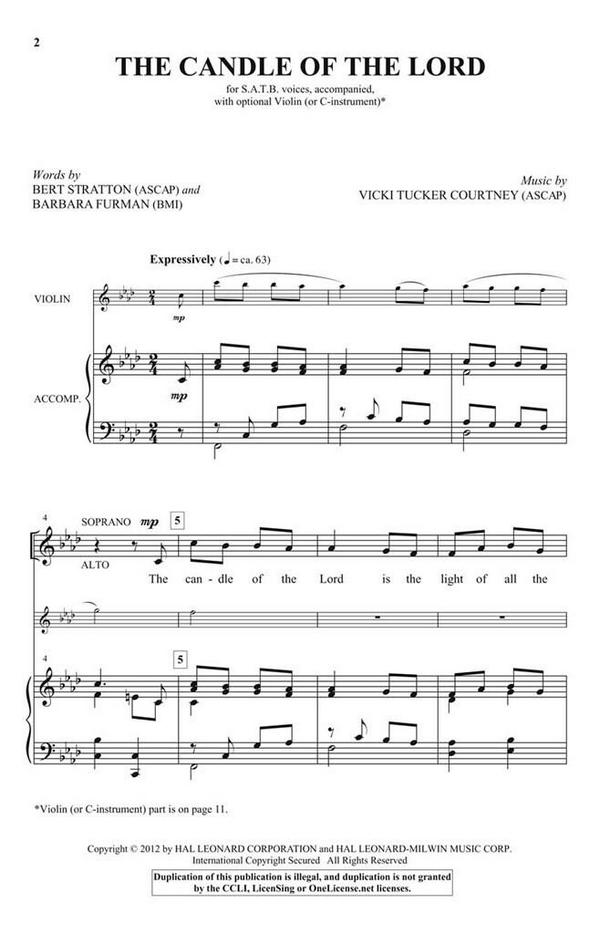 The Candle of the Lord&nbsp;&nbsp;SATB&nbsp;&nbsp;Chorpartitur