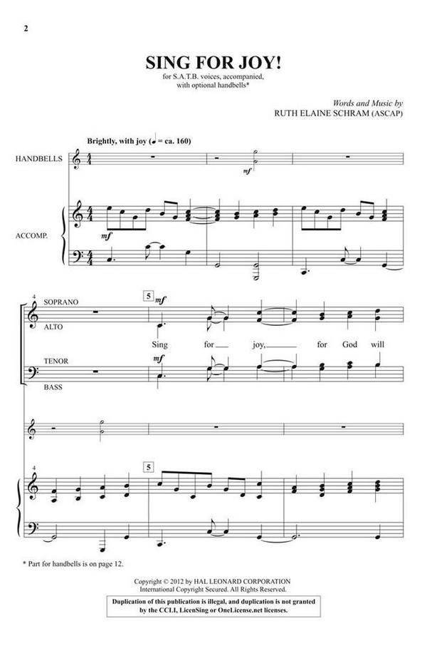 Sing for Joy!&nbsp;&nbsp;SATB&nbsp;&nbsp;Chorpartitur