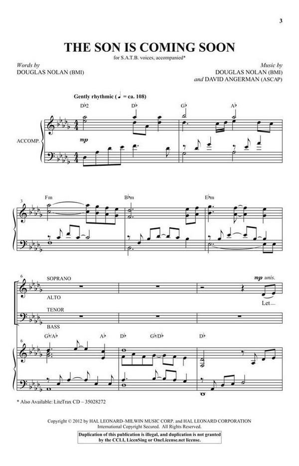 The Son Is Coming Soon  SATB  Chorpartitur