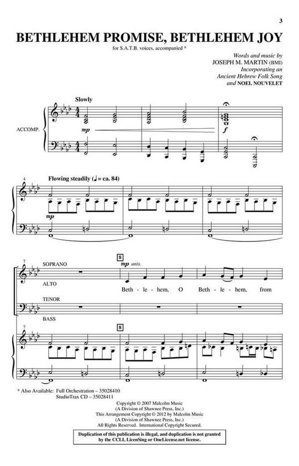Bethlehem Promise, Bethlehem Joy&nbsp;&nbsp;SATB&nbsp;&nbsp;Chorpartitur