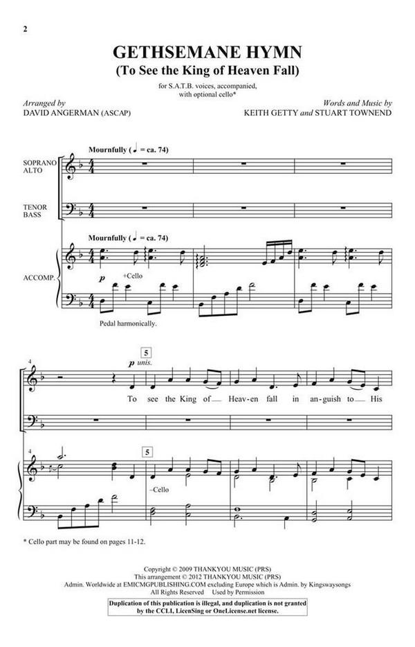 Gethsemane Hymn&nbsp;&nbsp;SATB&nbsp;&nbsp;Chorpartitur
