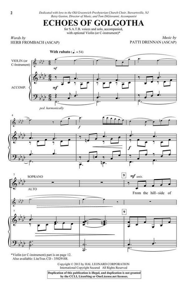 Echoes of Golgotha&nbsp;&nbsp;SATB&nbsp;&nbsp;Chorpartitur