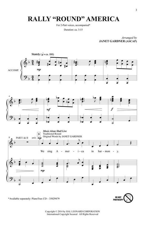 Rally Round America&nbsp;&nbsp;2-Part Choir&nbsp;&nbsp;Chorpartitur