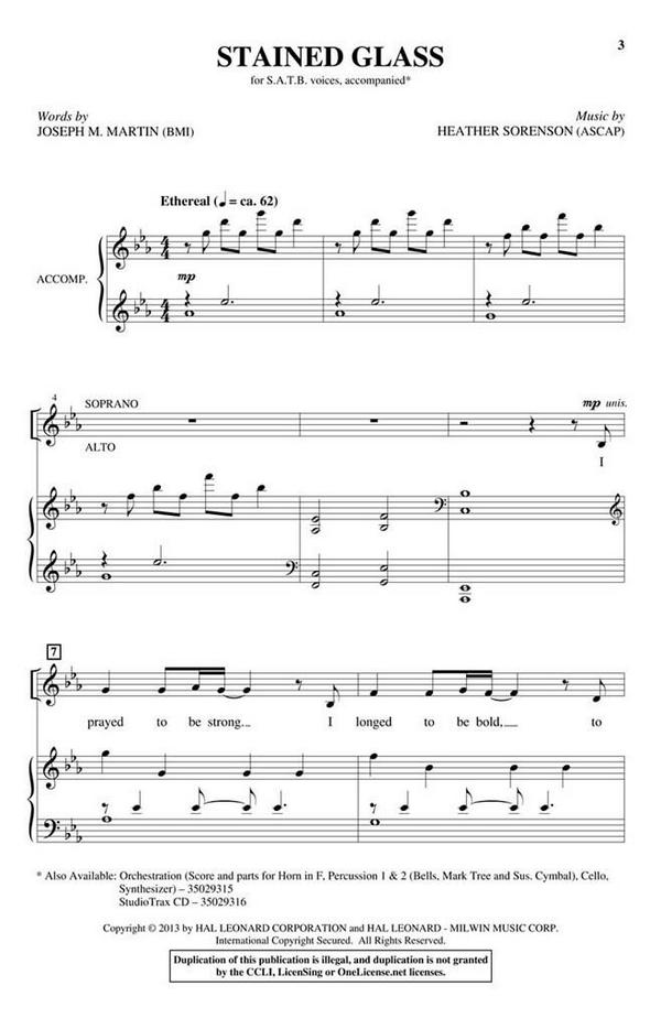 Stained Glass&nbsp;&nbsp;SATB&nbsp;&nbsp;Chorpartitur