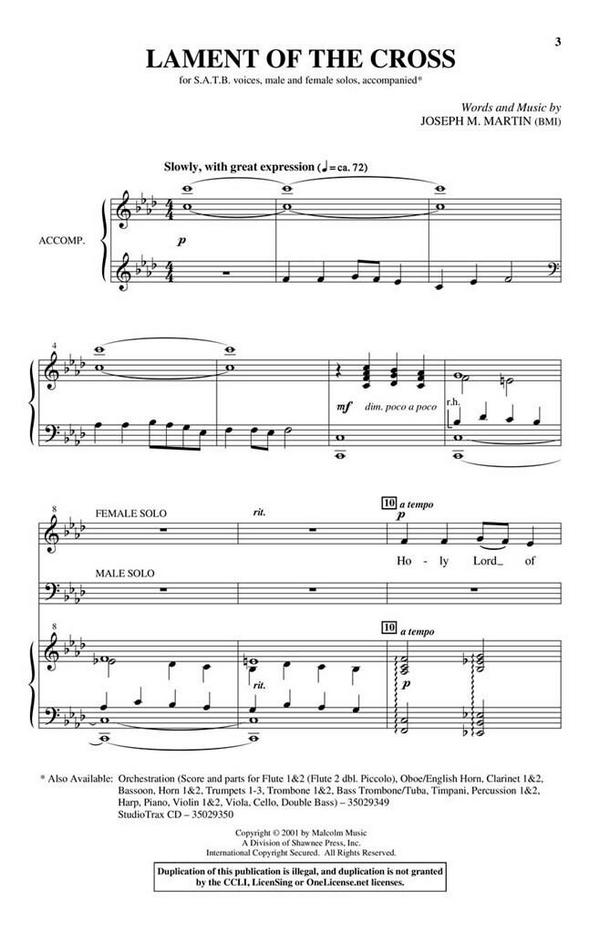 Lament of the Cross&nbsp;&nbsp;SATB&nbsp;&nbsp;Chorpartitur