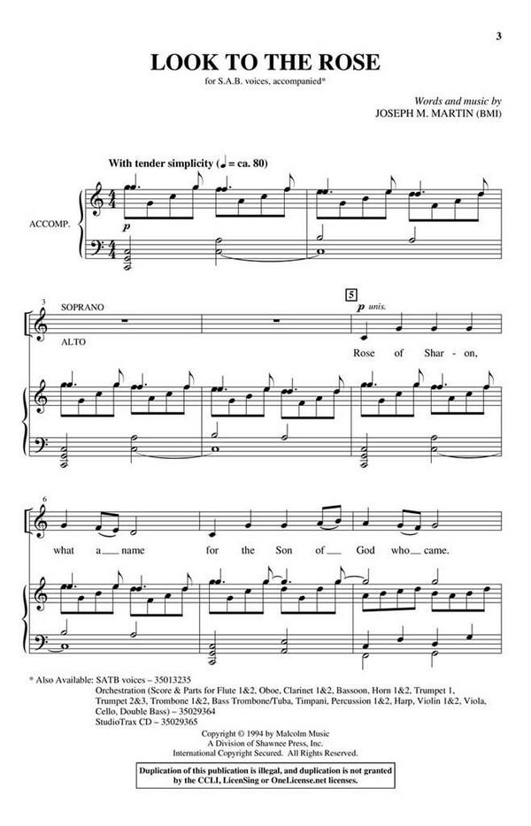 Look to the Rose&nbsp;&nbsp;SAB&nbsp;&nbsp;Chorpartitur