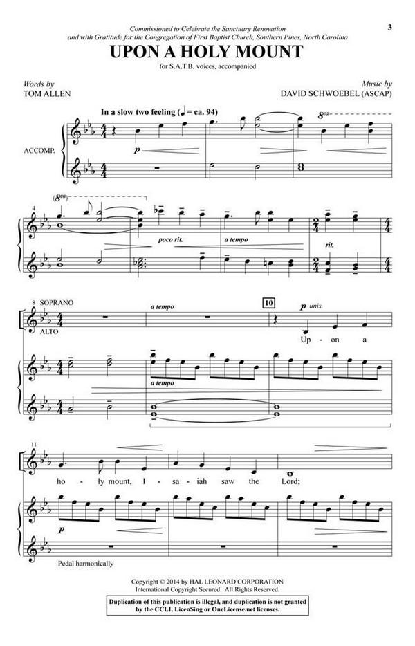 Upon a Holy Mount&nbsp;&nbsp;SATB&nbsp;&nbsp;Chorpartitur