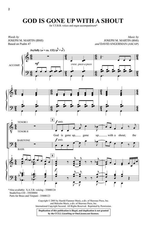 God Is Gone Up with a Shout&nbsp;&nbsp;TTBB&nbsp;&nbsp;Chorpartitur