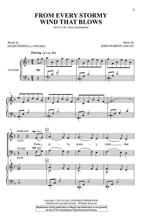 From Every Stormy Wind that Blows&nbsp;&nbsp;SATB&nbsp;&nbsp;Chorpartitur