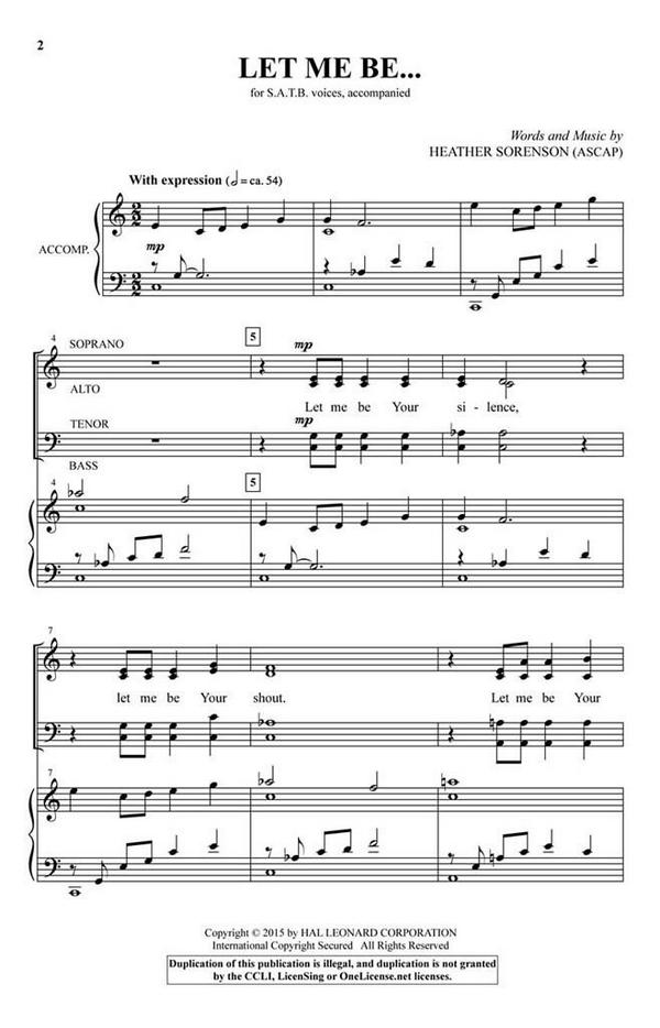 Let Me Be...  SATB  Chorpartitur