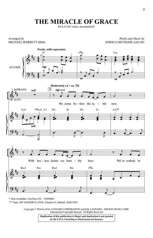 The Miracle of Grace&nbsp;&nbsp;SATB&nbsp;&nbsp;Chorpartitur