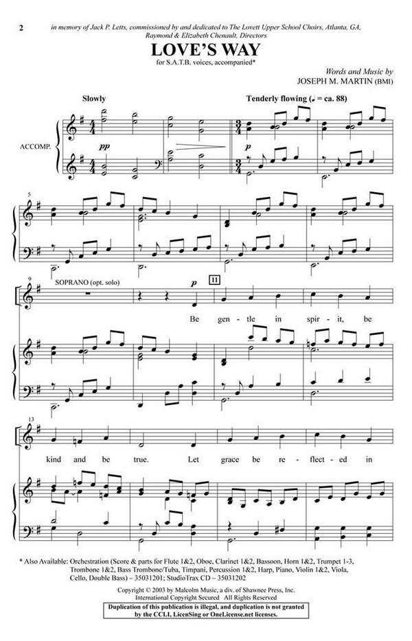 Love's Way&nbsp;&nbsp;SATB&nbsp;&nbsp;Chorpartitur