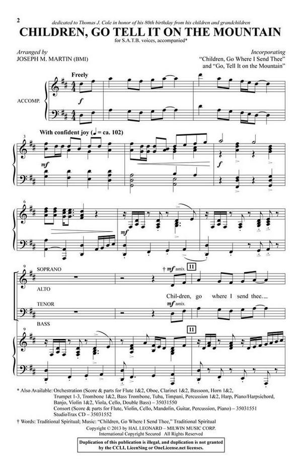 Children, Go Tell It on the Mountain&nbsp;&nbsp;SATB&nbsp;&nbsp;Chorpartitur