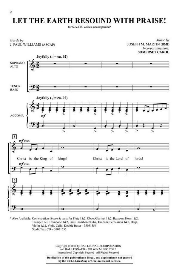 Let the Earth Resound with Praise!&nbsp;&nbsp;SATB&nbsp;&nbsp;Chorpartitur
