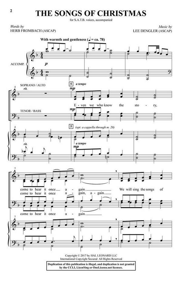 The Songs of Christmas  SATB  Chorpartitur