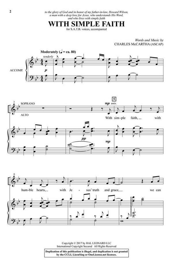 With Simple Faith  SATB  Chorpartitur
