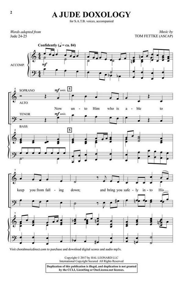 A Jude Doxology  SATB  Chorpartitur