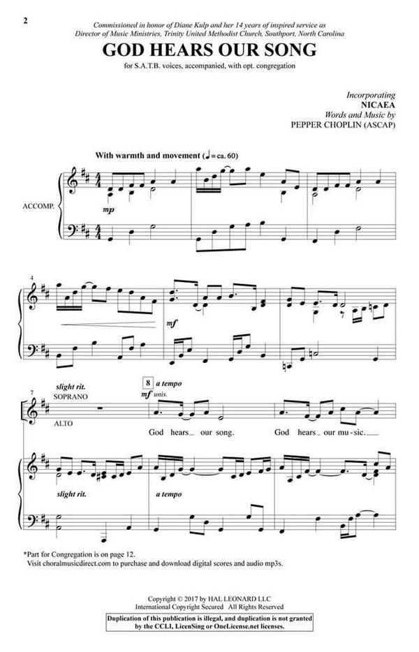 God Hears Our Song  SATB  Chorpartitur