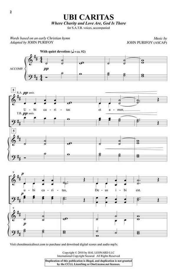 Ubi Caritas&nbsp;&nbsp;SATB&nbsp;&nbsp;Chorpartitur