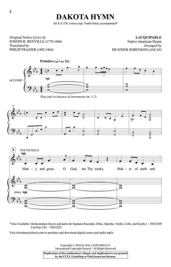 Dakota Hymn&nbsp;&nbsp;SATB&nbsp;&nbsp;Chorpartitur
