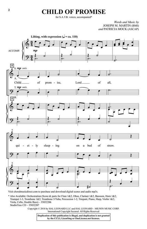 Child of Promise&nbsp;&nbsp;SATB&nbsp;&nbsp;Chorpartitur