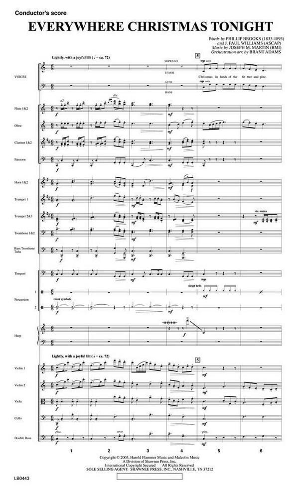 Everywhere Christmas Tonight&nbsp;&nbsp;Orchestra&nbsp;&nbsp;Stimmensatz