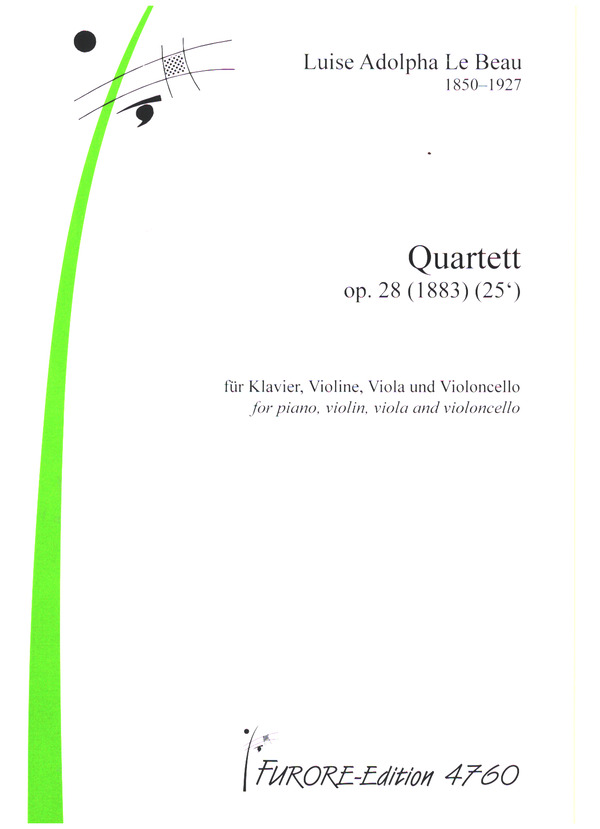 Quartett op.28 (1883)  für  Klavier, Violine, Viola und Violoncello  Partitur und Stimmen