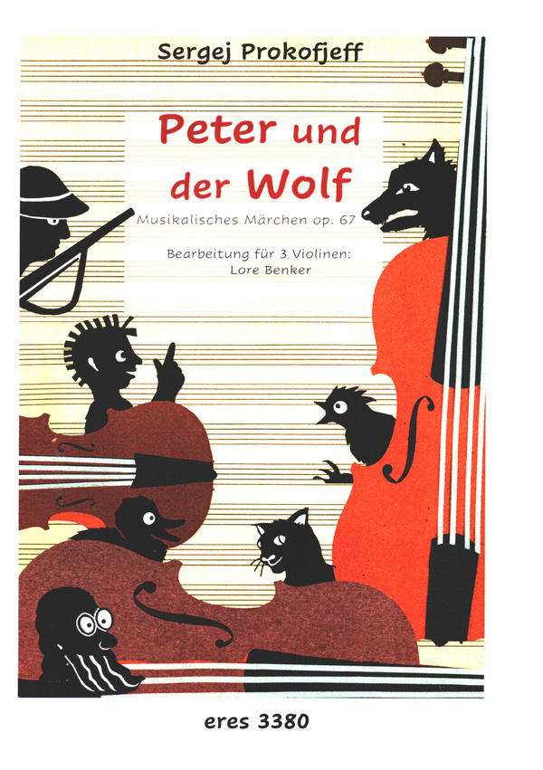 Peter und der Wolf op.67  für 3 Violinen    Partitur und Stimmen