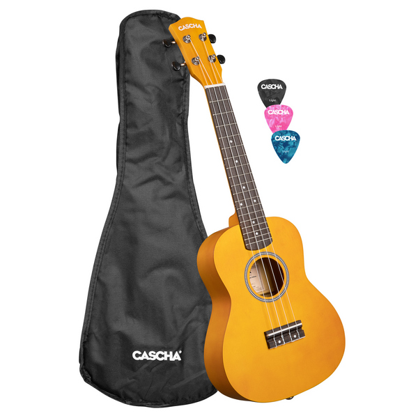 Concert Ukulele Linden Yellow (incl. Bag, 3 Picks)    
