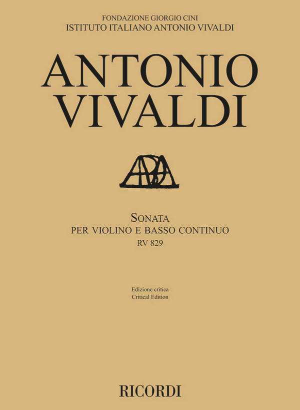 Sonata RV 829&nbsp;&nbsp;per violino e basso continuo &nbsp;&nbsp;partitura e parti