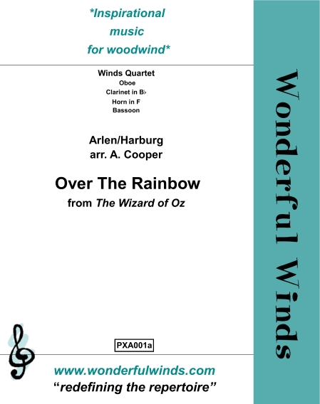 Ove the rainbow from 'The Wizard of Oz'  for wind quartet (oboe, Bb clarinet, horn and bassoon)  