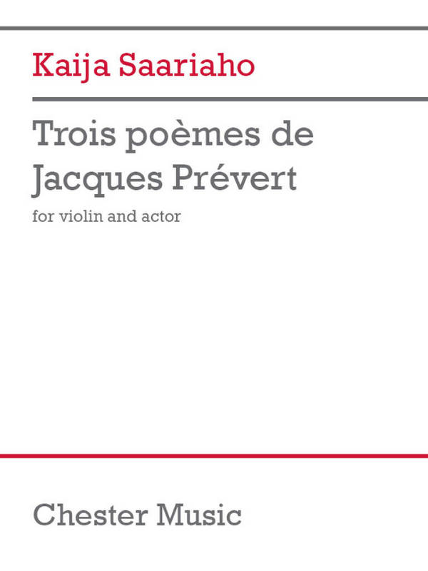 Trois poèmes de Jacques Prévert&nbsp;&nbsp;Violin&nbsp;&nbsp;Book
