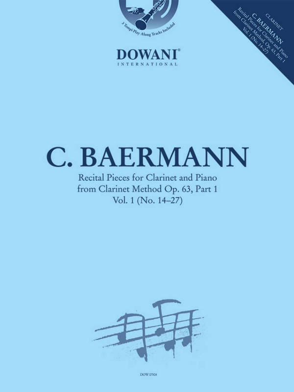 Study for Clarinet in Bb and Piano Op. 63 - Part 1  Clarinet and Piano  Book & Audio-Online