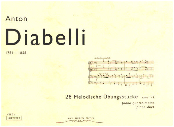 28 Melodische Übungsstücke op.149  für Klavier 4-händig  Urtext